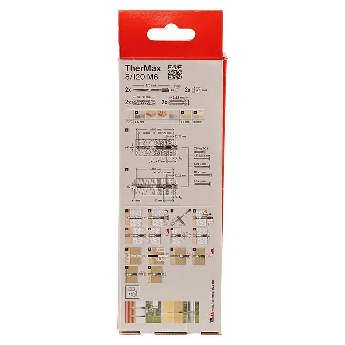 Fischer Abstandsmontagesystem Thermax M6 8mm 120mm Befestigungssystem 2 Stück - 4006209456828