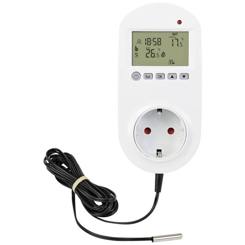 Sygonix Universalthermostat Zwischenstecker Heizgerät Wochenprogramm 1-35°C weiß - 4064161238760