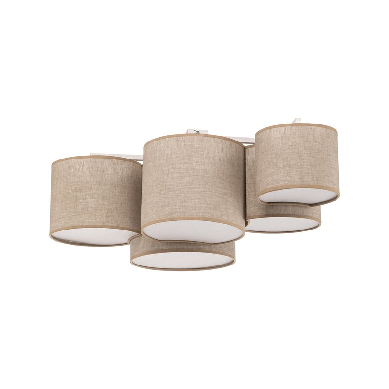 Euluna Deckenleuchte Mona Nature Lampe Leuchte Deckenlampe 5-fl E27 Leinen na257 - 5901780565930