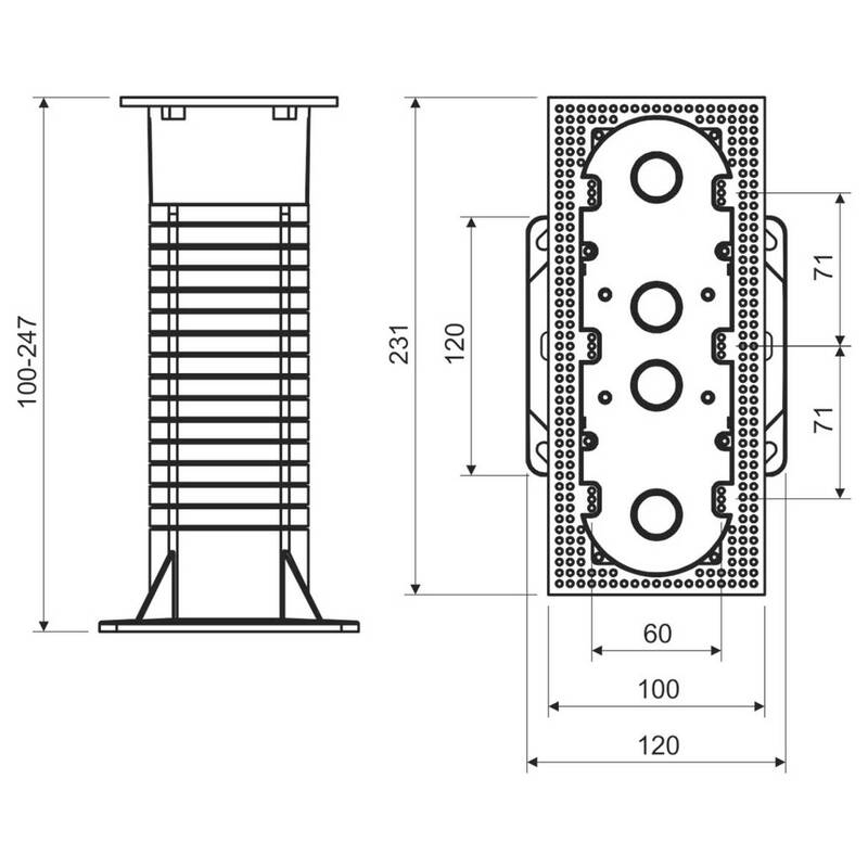 Kopos Isolier-Installationsdose Außendämmung 231x120x247mm flammwidrig 850° 1 St - 8595568910561