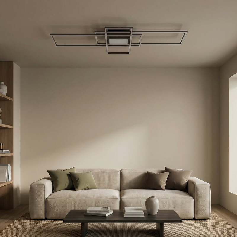TRIO LIGHTING Deckenlampe LED dimmbar anthrazit 3000K-6500K 105x42cm Leuchte - 4017807449495