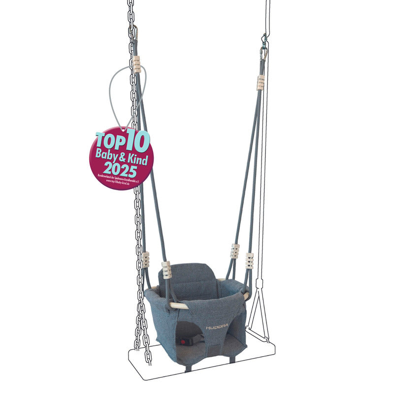 HUDORA Schaukelaufsatz grau für Kinder 1-2 Jahre Indoor Outdoor bis 12 kg - 4005998721032