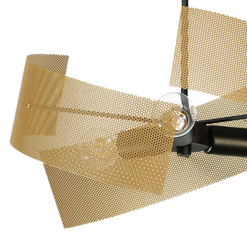 Euluna Deckenleuchte Moira LED Lampe dimmbar goldfarben schwarz Ø47cm 3-flammig - 4251911787818