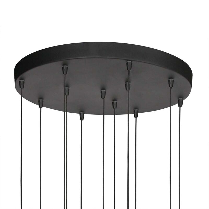 Steinhauer Vide Pendelleuchte Hängeleuchte LED Schwarz 12-flammig Metal - 8712746177930