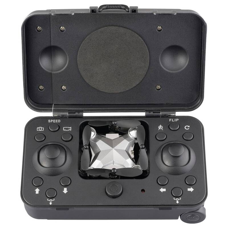 Reely Quadrocopter Drohne Mini Drone Kameraflug Suitcase Silber Schwarz Kamera - 4064161476353