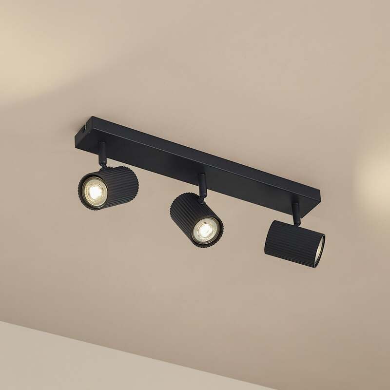 Lindby Kardis Deckenleuchte dunkelgrau 3-flg dimmbar Metall GU10 45cm - 4255830903977