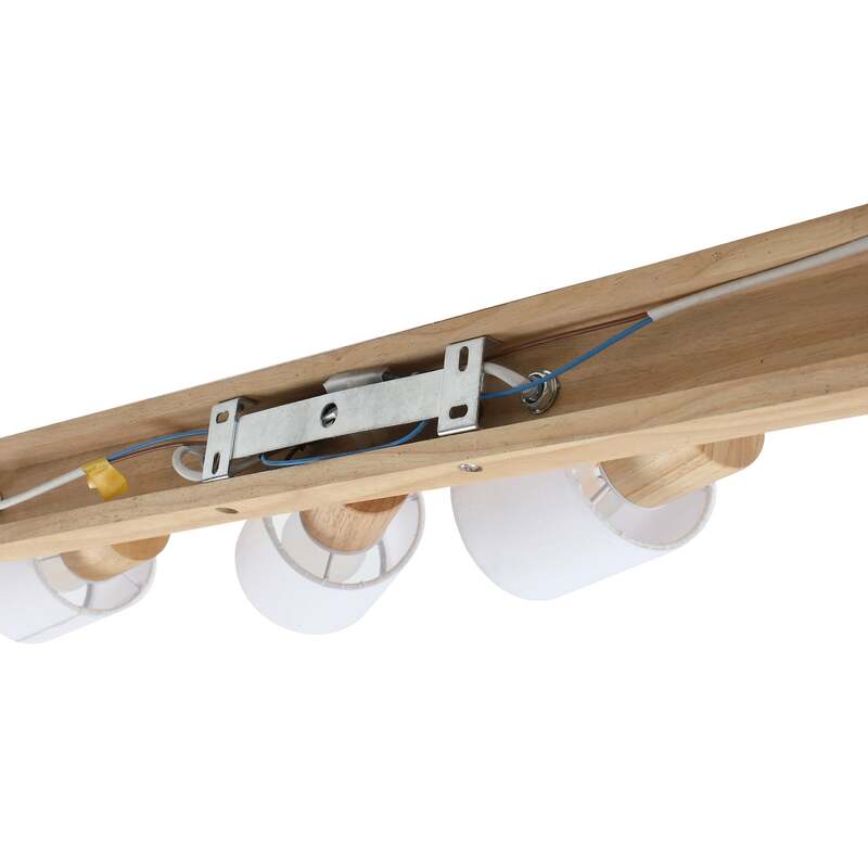 Lindby Deckenleuchte Wanessa LED Deckenlampe Strahler dimmbar Holz weiß 67cm - 4251096566772