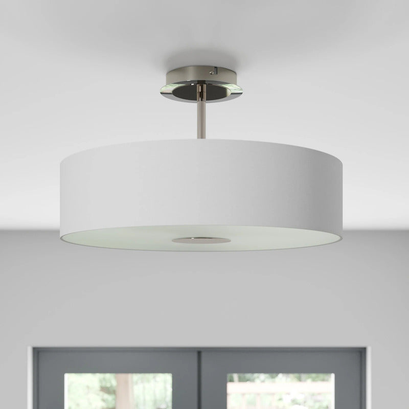 Lindby Josia Deckenleuchte Nickel/Chrom 28cm dimmbar E27 3-flammig - 12582211419152