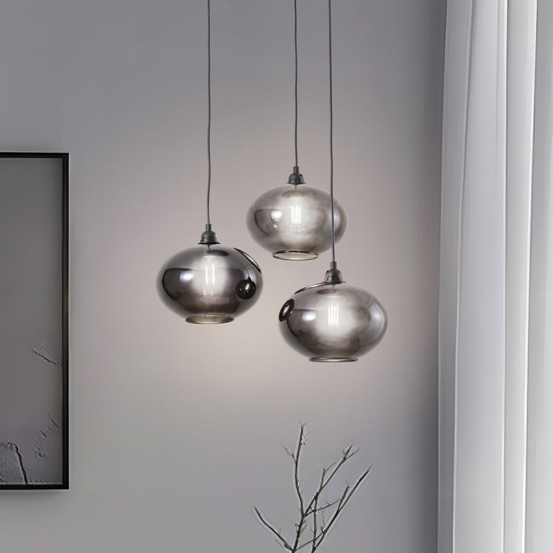 Hängelampe Goossens Smoked 051 3-flammig Glas Ø27cm E27 LED Rauch - 8681875991796