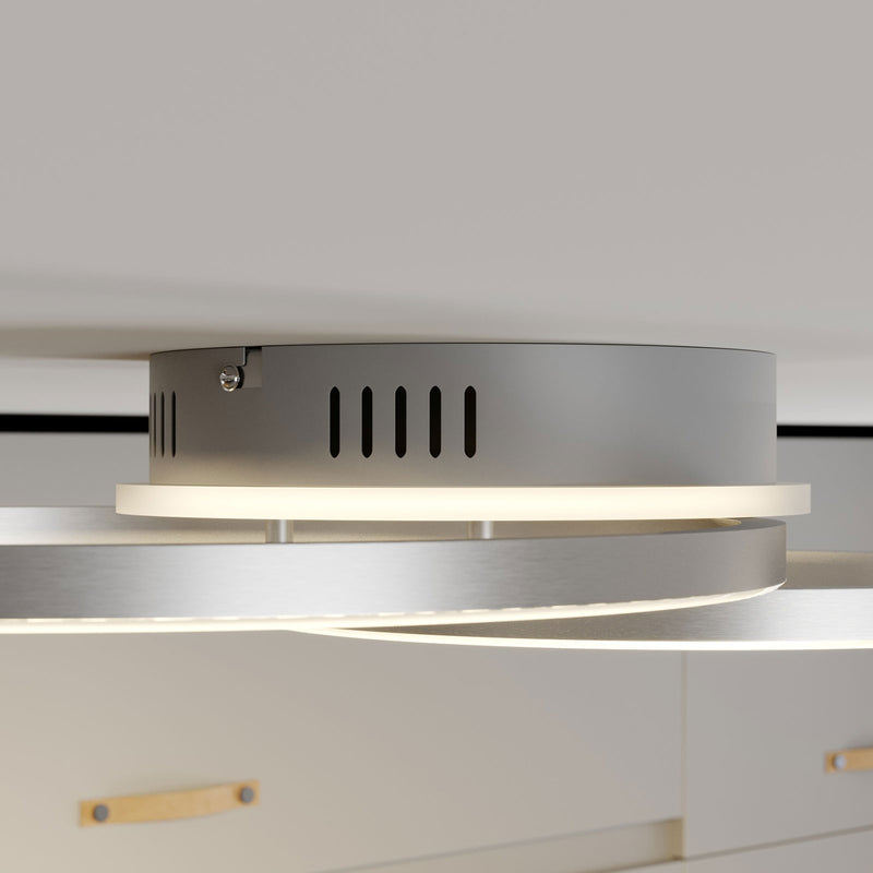 Lindby Deckenleuchte Edica LED Lampe dimmbar CCT 3000K-6000K nickel Ø58cm - 4251096575668