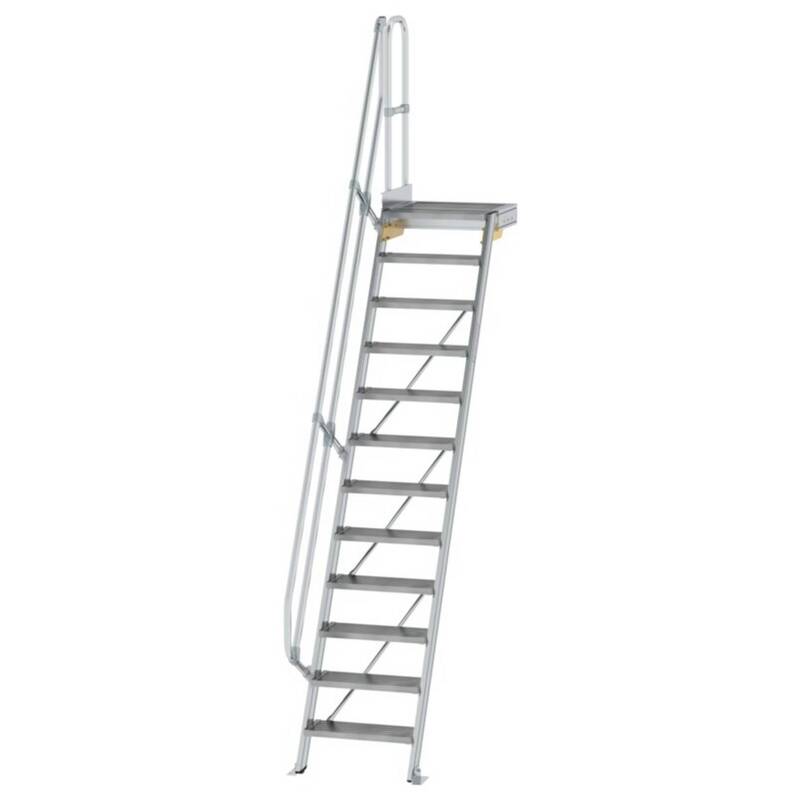 Munk Treppe Leiter Plattform Aluminium Stufenbreite 600mm Höhe 4000mm Montage - 4031405003729