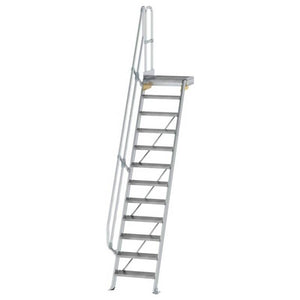 B-Ware Munk Treppe Leiter Plattform Aluminium Stufenbreite 600mm Höhe 4000mm Montage