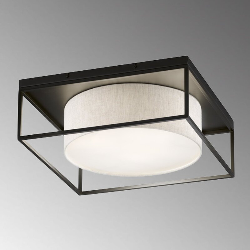 FISCHER & HONSEL Deckenleuchte Carre 70x70cm Stoffschirm weiß Deckenlampe Lampe - 4003694213318