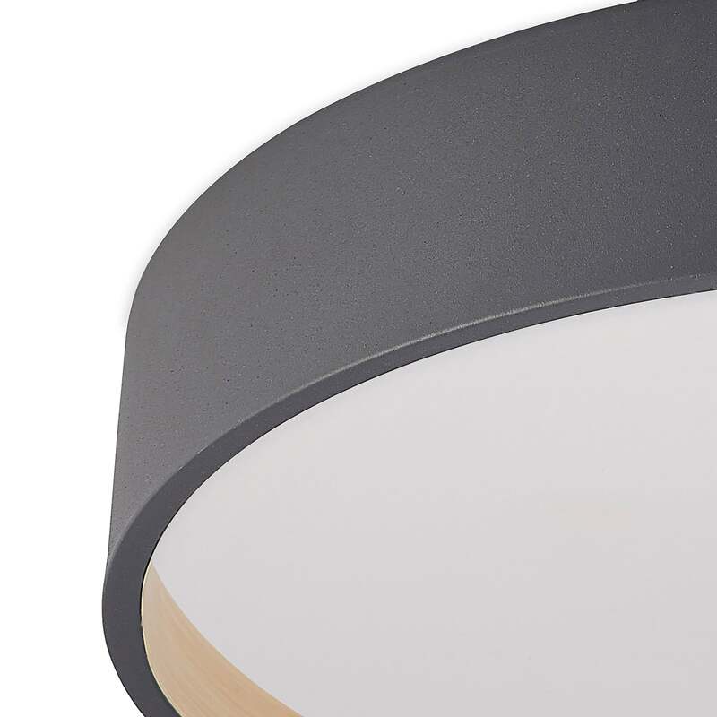 Lindby Deckenleuchte Deckenlampe LED Rund Todor anthrazit Holz Wohnzimmer Flur - 4251911743098