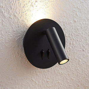 B-Ware Lucande Wandleuchte Magya LED Wandlampe Strahler dimmbar schwarz Ø14cm 600Lumen