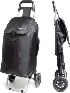B-Ware Hoppa Shopping Trolley Cart Einkaufstasche 57Ltr Schwarz Faltbar Hauptfach