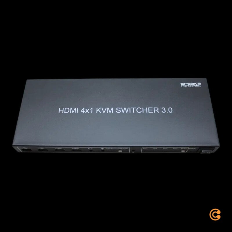 SPEAKA PROFESSIONAL KVM Umschalter Switch HDMI 4x1 schwarz Computer Zubehör - 4064161320090