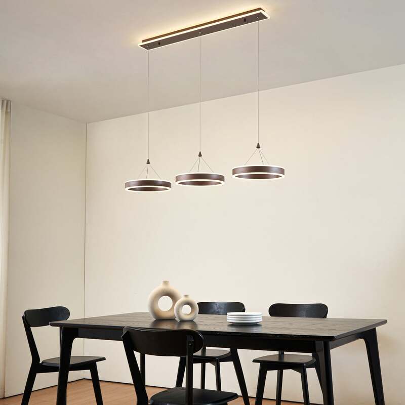 Lucande Pendelleuchte Hängeleuchte LED Kolo braun dimmbar Leuchte Esszimmer789 - 4251911776195