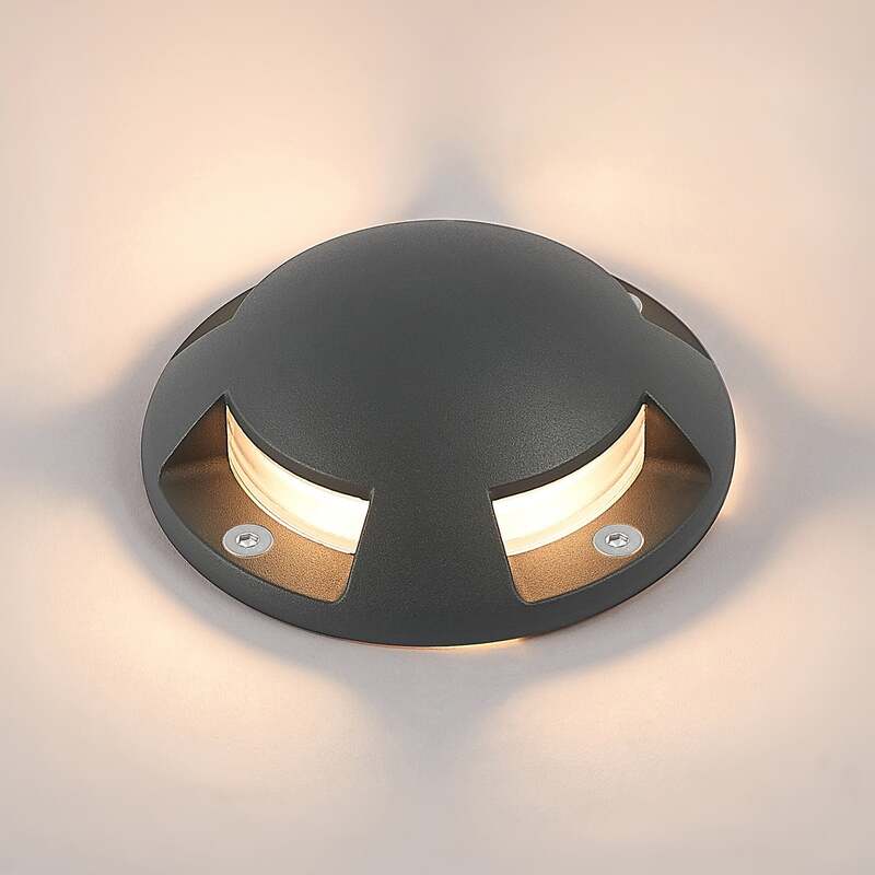 Lindby LED-Bodenstrahler Huban Gartenleuchte anthrazit 4-flammig IP67 15cm - 4251911705997