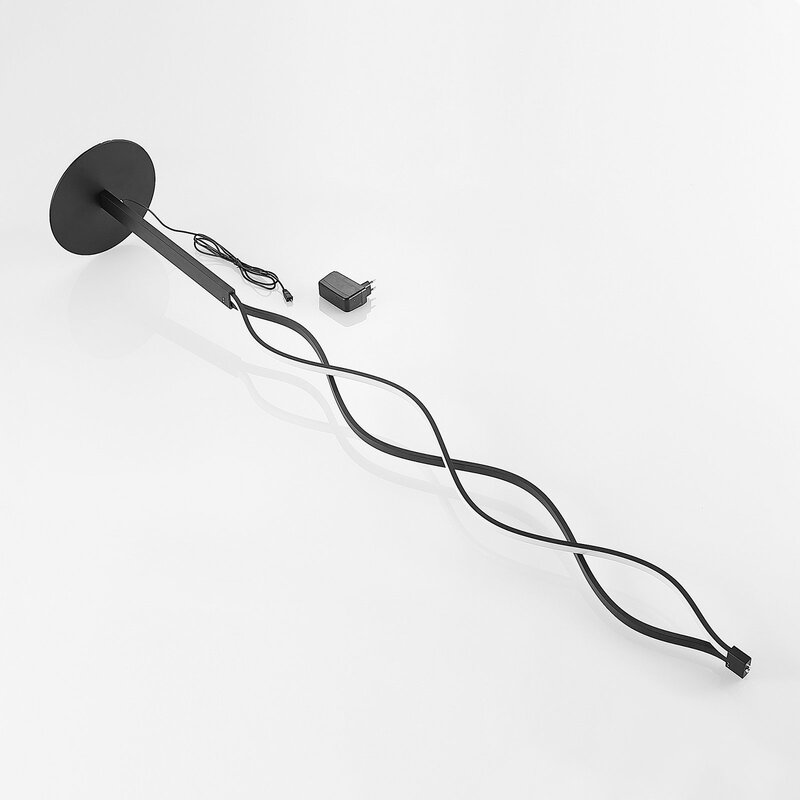Lindby Welina LED-Stehleuchte Standlampe Stehlampe Standleuchte gedreht schw256 - 4251096597240