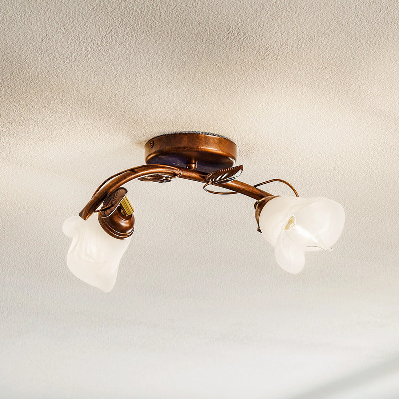 Siena Deckenleuchte Florentinerlampe Lampe braun weiß Stahl Glas SIEHE TEXT/FOTO - 6118188