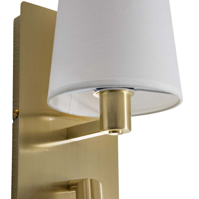 Lindby Wandleuchte Aiden LED Wandlampe Leselicht messing weiß 30,8cm Höhe 14cm - 4251096554786
