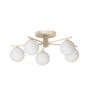 B-Ware Jupiter Deckenleuchte Lampe Prato LED Hängelampe dimmbar sand 5-flammig Ø66cm