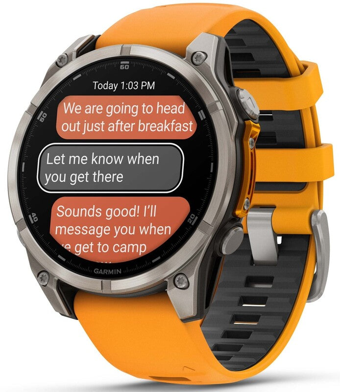 Garmin Smartwatch Fenix 8 Titan GPS Aktivitätstracker 47mm AMOLED orange 100m - 0753759338084