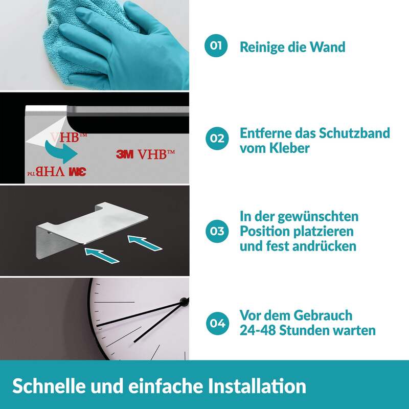 Weissenstein Badablage Regal Ablage Badezimmer Silber selbstklebend Wandmont934 - 4260470461626