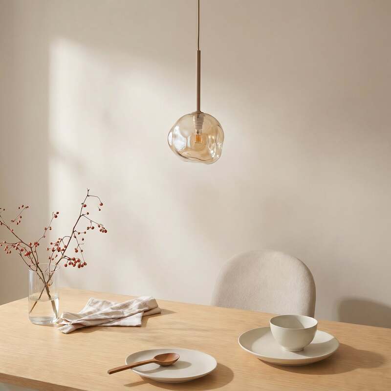 TK-Lighting Hängeleuchte Lava LED Pendelleuchte Lampe dimmbar sand Ø15cm - 5906135111060