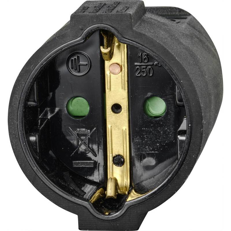 Sygonix Verlängerungskabel Stromkabel Schwarz Stromleitung 5 m 16 A 6 STÜCK - 4064161188898