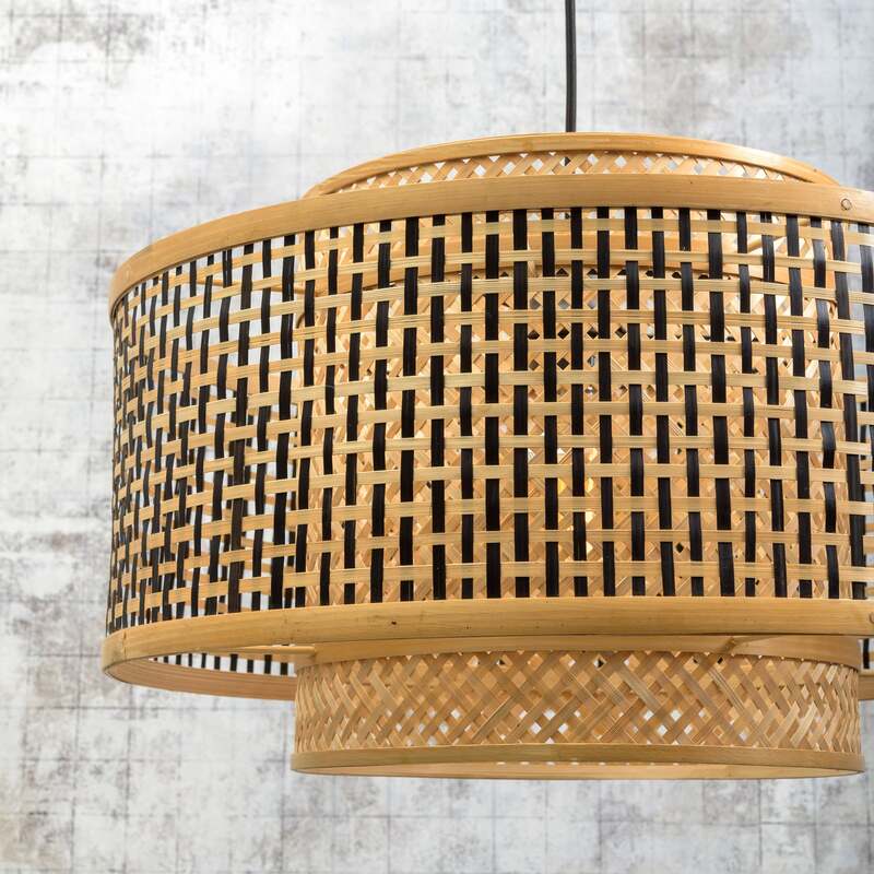 Good&Mojo Hängeleuchte Pendelleuchte Bhutan LED Lampe dimmbar creme schwarz - 8716248085755