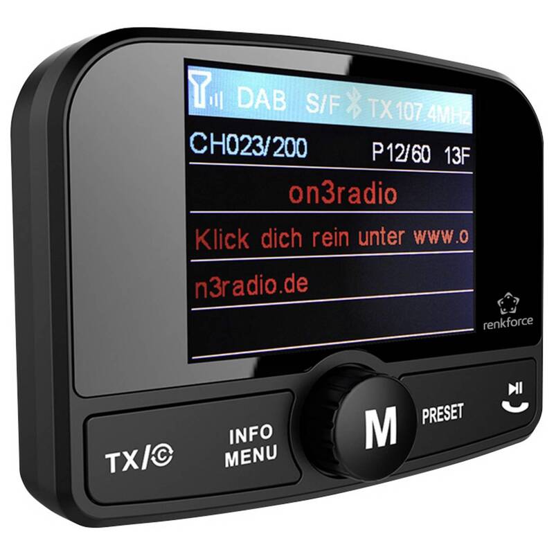 Renkforce RFCRDAB100 DAB Empfänger Radio Saugnapfhalterung Bluetooth Musikstream - 4064161398532