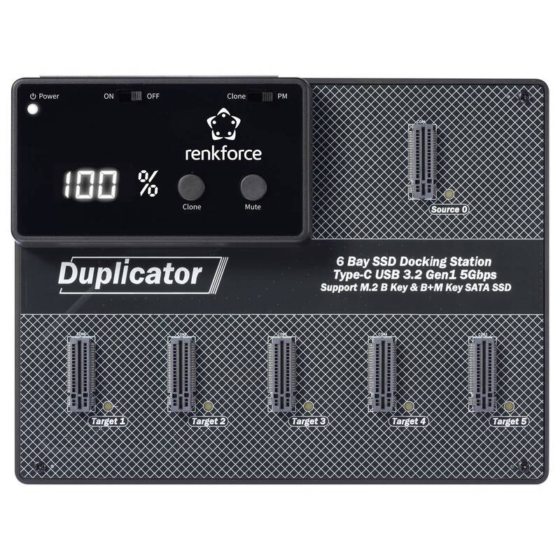 RENKFORCE Festplatten-Kopierstation Dockingstation Klonstation 1 auf 5 SATA 94 - 4064161395029