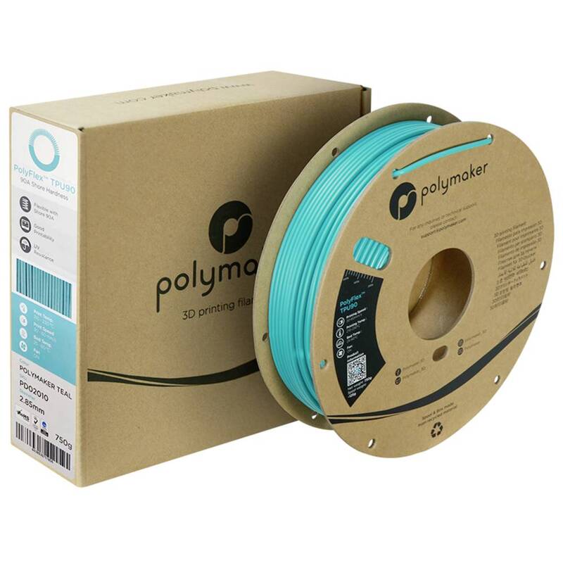 Polymaker Filament Druckmaterial TPU flexibel PolyFlex Blau-Grün 2.85 mm 750 g - 6938936711896