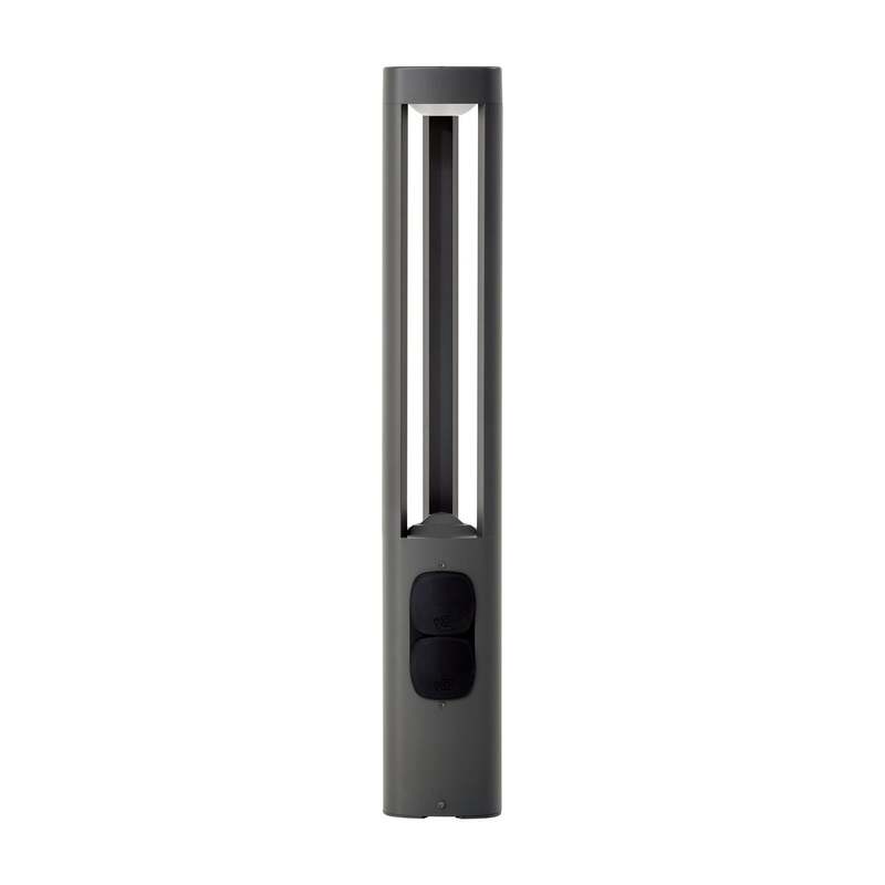Lucande Wegeleuchte Gartenleuchte Pirron LED anthrazit 80cm mit Steckdose IP54 - 4255830907548