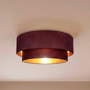 B-Ware DUOLLA Deckenlampe Boho Hängelampe Ø60cm E27 LED dunkelrot gold Lampe Leuchte