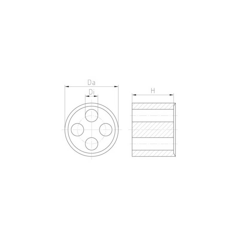 Jacob WJ-DM 25/4x6 Gummi Mehrfachdichteinsatz 4-fach 19,8mm 6mm 50 Stück - 4024092121371
