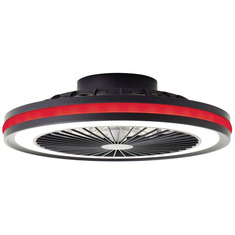 Brilliant LED Deckenleuchte Lampe Schwarz Rund Ventilator Fernbedienung Palmero - 4004353425189