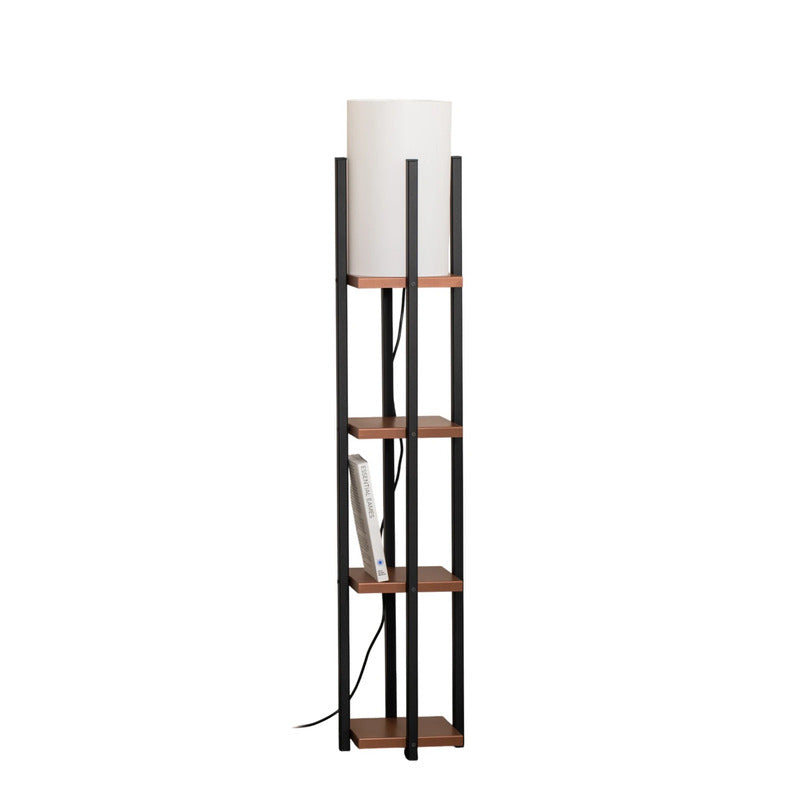 Opviq Stehleuchte Standlampe Regal schwarz kupfer Metall Textil Höhe 130 cm669 - 8684283480999