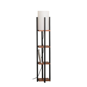 B-Ware Opviq Stehleuchte Standlampe Regal schwarz kupfer Metall Textil Höhe 130 cm669