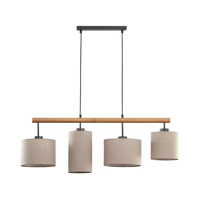 TK Lighting Hängeleuchte Deva Nature 4-flammig Textil Hängelampe E27 LED Leuchte - 5901780561086