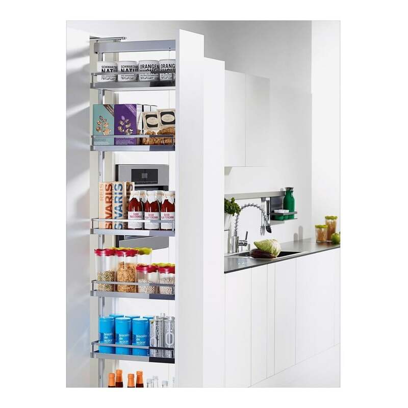 HETTICH Hochschrankauszugrahmen Dispensa 90° 1845-2245mm Stahl silber 6 Tablare - 4023149178658