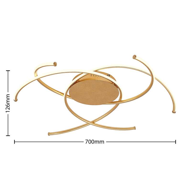 Lindby Deckenleuchte Yareli LED Lampe Leuchte dimmbar gold Ø 70 cm 3000K 2800lm - 4251911711073
