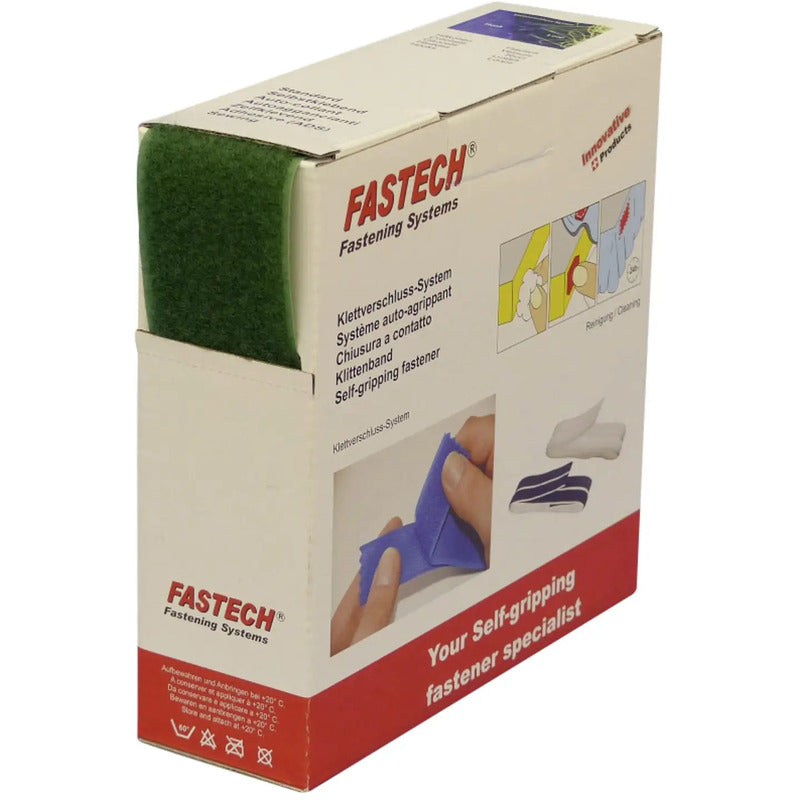 FASTECH Klettband Flauschteil zum Aufnähen 10m x 50mm grün 10 Stück vielseitig - 7640108889416