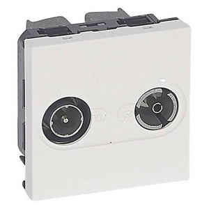 6x B-Ware Legrand TV Steckdose Antennendose TV Dose Mosaic Durchgangsdose Reinweiß 6 STÜCK