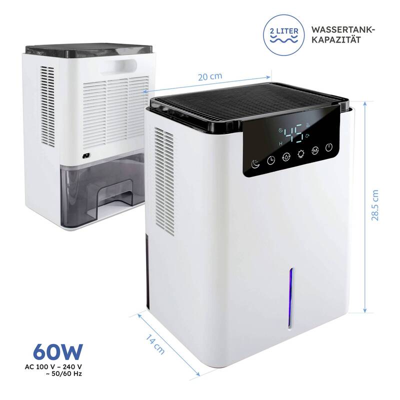 X4-LIFE Modell 4 Elektrischer Luftentfeuchter 700 ml/Tag für 20 m² schwarz - 4250679509014