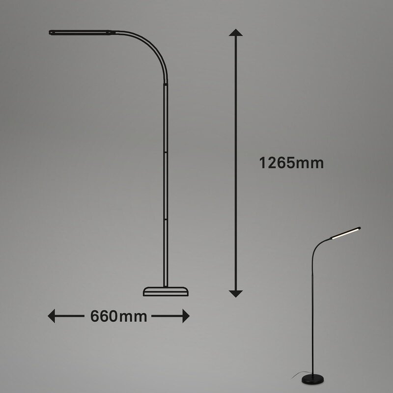 Briloner Stehleuchte Standleuchte LED Touchdim Pivaz schwarz Wohnzimmer Homeoffi - 4002707444688