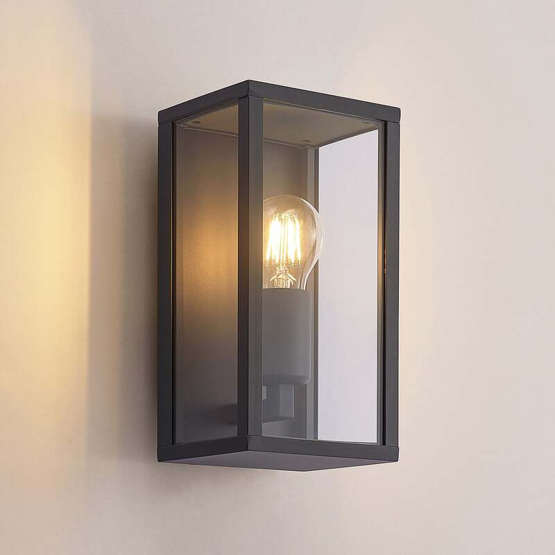 Lindby Außenwandleuchte Peldar LED Gartenlampe anthrazit 26cm dimmbar IP44 - 4251911704341