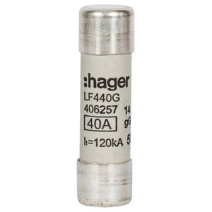 9x B-Ware Hager Sicherungseinsatz Feinsicherung gG 14x51mm LF440G 40A Weiß 90 STÜCK